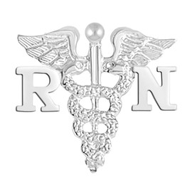NursingPin - Registered Nurse RN Nursing Pin for Graduation in Silver