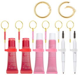 WK IEASON Lip Balm Holder Keychain, Small Christmas Gifts Stocking Stuffers for Teen Girls Women, Spring O Ring Lipstick Holder for Chapstick,Burt's Bees,LANEIGE,Summer Fridays Sleeve Lip Gloss Holder