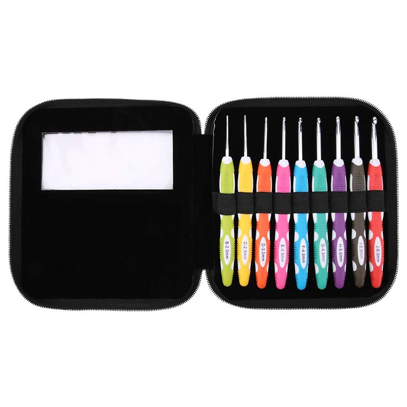 9-Piece Crochet Hook Set, Knitting Ergonomic Crochet Hook Set, Crochet