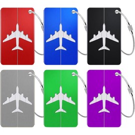 Pack of 6 silica gel luggage tags, suitcase, luggage tag, ID tag, tags with name tag, address label, luggage tag, suitcase travel accessories, 6 colours