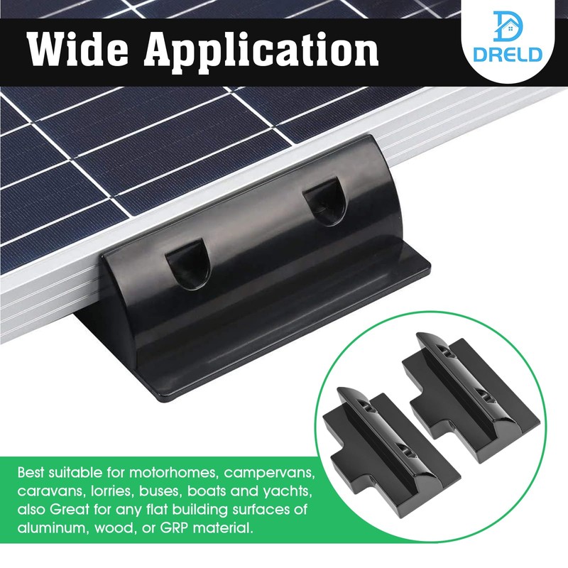 DRELD 2Pcs Side Mounting Bracket Solar Panel - Rectangle Solar