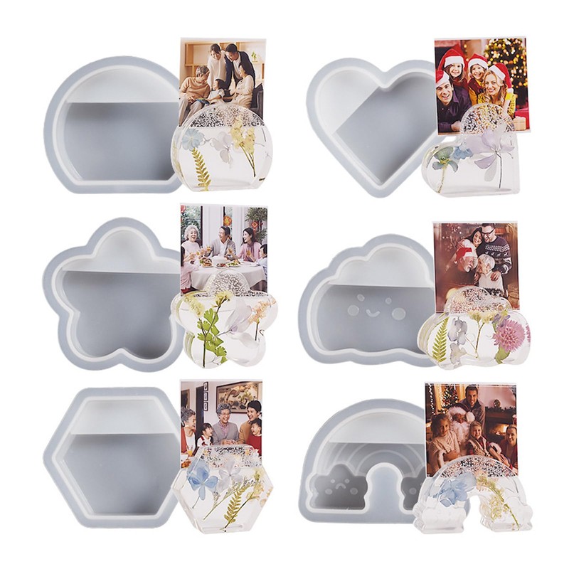 Business Card Organizer Storage Silicone Mold Clouds Hexagon Heart Card