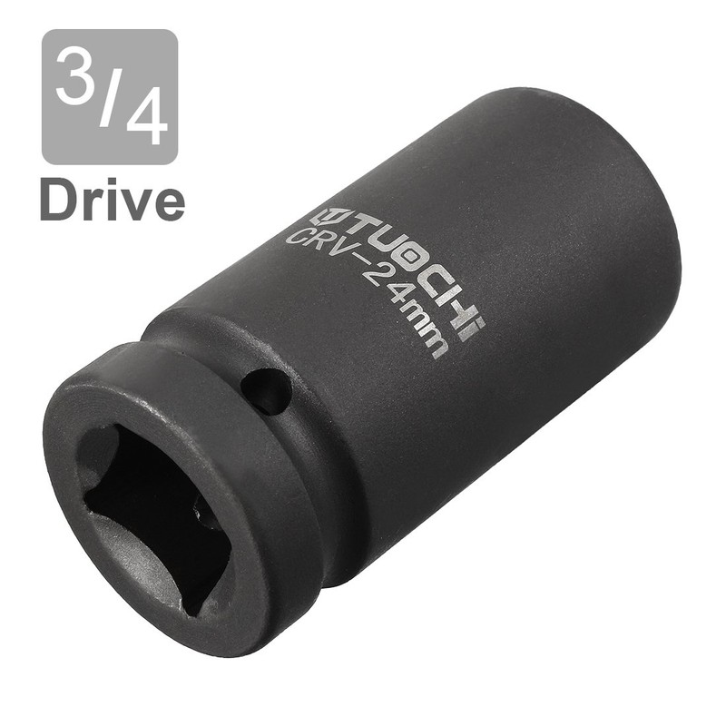Sourcingmap 3/4-Inch Drive by 24mm Deep Impact Socket, 6-Point, Cr-V,