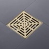 DEOKXZ 4-1/4 Inch Brushed Gold Shower Drain Square, Base with