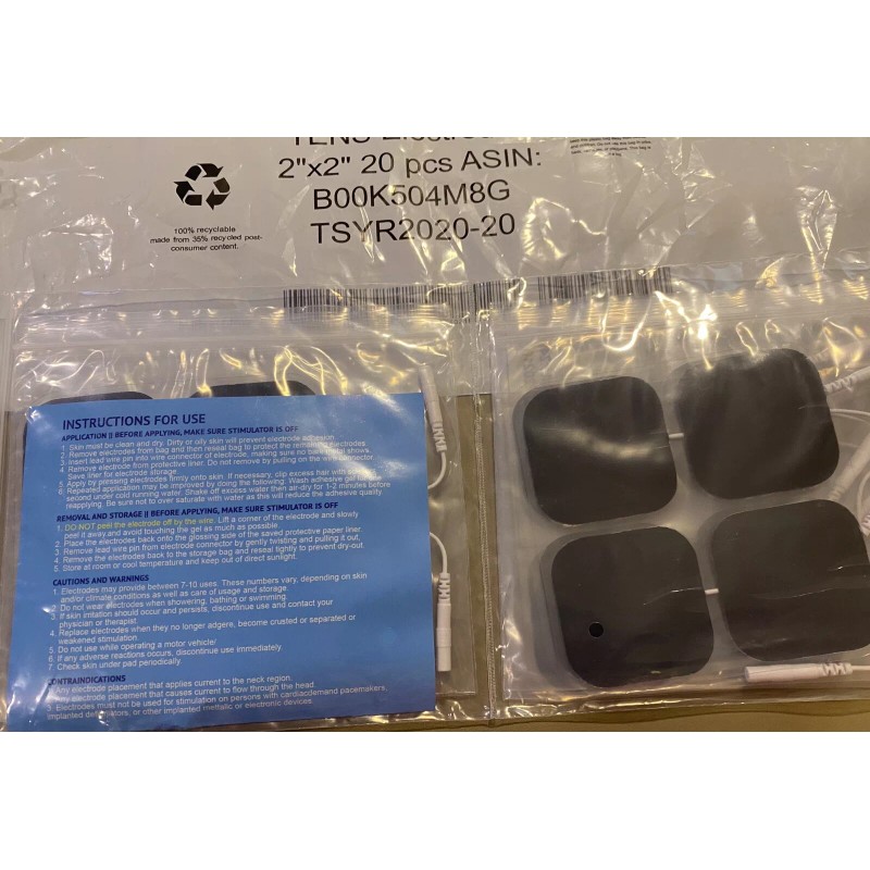 Dr. Ho 20 Pads Package. TENS Electrodes Pads 2”x2” Can