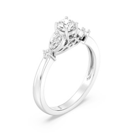 GILDED 1/2 ct. T.W. Lab Diamond (SI1-SI2 Clarity, F-G Color) and Sterling Silver Engagement Ring