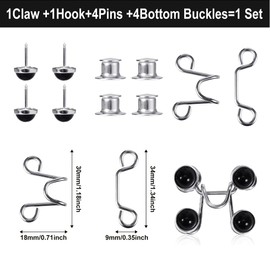 36 pieces Adjustable Waist Buckle Extender for Jeans,Nail-Free Waist Buckle Snap Pants Jeans Buckle Extender Replacement Button Attacher for Loose Jeans Pants Waist Extender(6 Sets)