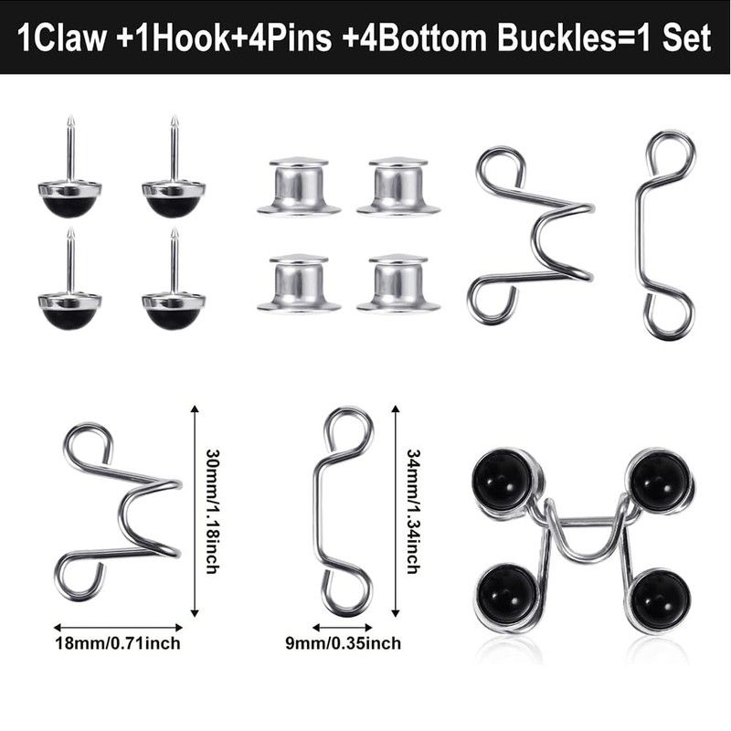 36 pieces Adjustable Waist Buckle Extender for Jeans,Nail-Free Waist Buckle