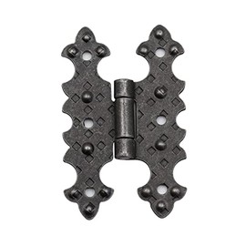 KOMBI 4 Pieces Wrought Iron Hinges 55 x 92 mm Vertical Decorative Furniture Fixing Vintage Antique Rustic Chest