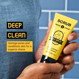 Vibold Scrub Exfoliating Pre-Shave for a deep cleanser.Removes pore-clogging dirt, oil and dry skin.Get ready for a 'super close shave' 3 Fl Oz Size / 딥 클렌저를 위한 비볼드 스크럽 각질 제거 프리 쉐이브. 모공 막힘 먼지 유분 및 건조한 제거. '슈퍼 클로즈 쉐이브'를 준비하세요 3 Fl Oz Size
