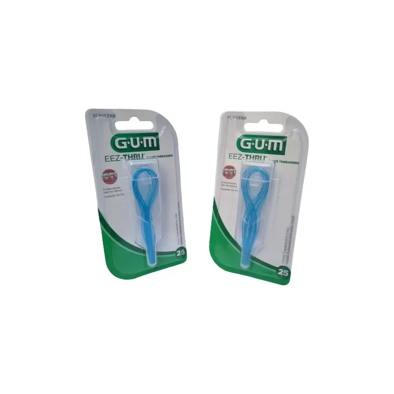 50 Enhebradores De Hilo Dental Gum® Eez-thru® 2 Paquetes