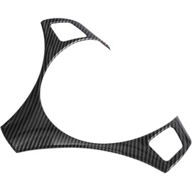 Funda para volante de coche para 3 series E87 E90 E92 E93 2006-2012, panel decorativo ABS negro de fibra de carbono con cinta adhesiva