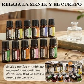 12 PCS Aceites Esenciales de Aromaterapia,Aceites esenciales elaborado con ingredientes naturales,Aceites para difusor de aromas para fabricacin de...