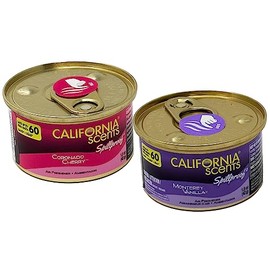California Scents Spillproof Organic Air Fresheners, 1.5 Ounce Can, (2 Packs, Coronado Cherry and Monterey Vanilla)