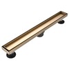 AVSIILE Linear Shower Floor Drain, Brushed Gold 24 Inch 304
