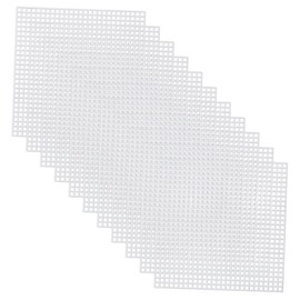 jojofuny 30 Pcs 8x8cm Mesh Plastic Canvas Sheets for DIY Cross-Stitch and Embroidery Crafting Projects for Knitting Crochet and Coaster Making