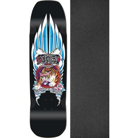Santa Monica Airlines Bennett Harada Tiger Limited Black Dip Old School Skateboard Deck - 9" x 33" with Black Magic Skateboard Griptape Black - Bundle of 2 Items