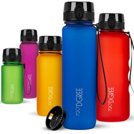 720°DGREE Water Bottle 650ml “uberBottle“ softTouch +Sieve - BPA-Free Tritan, Leakproof, Reusable Drinking Bottle - Sports Bottle for School, Fitness, Gym, Cycling, Travel, Office, Outdoor, Hiking