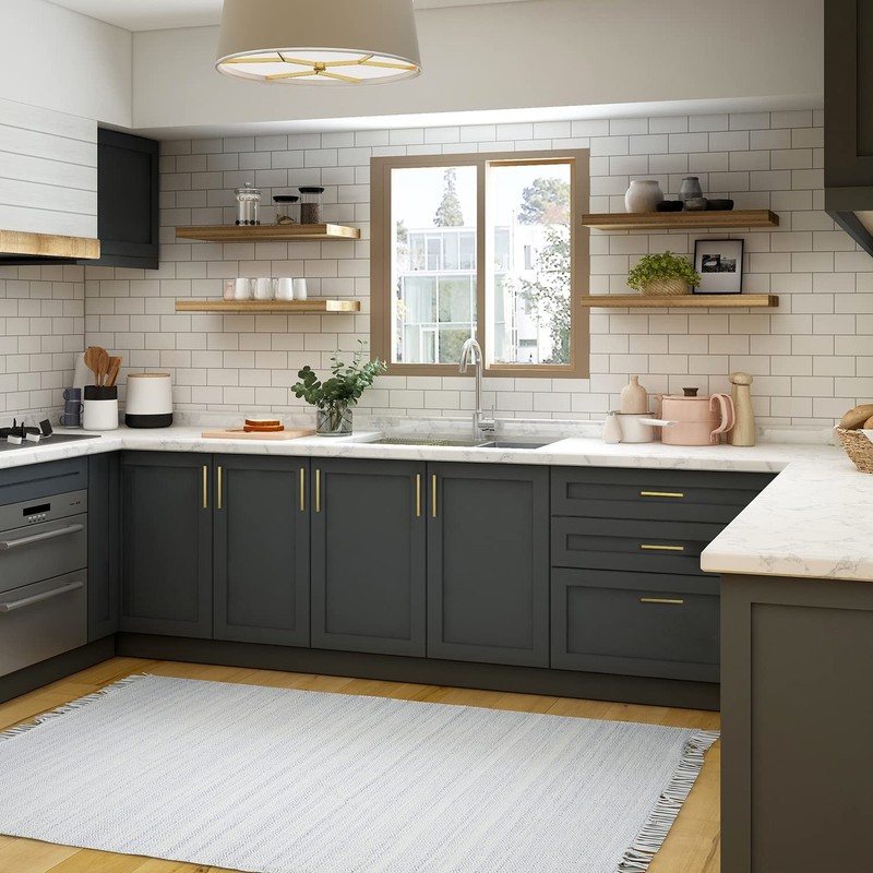 Ravinte 10 Pack Square Bar Kitchen Cabinet Handles Gold Cabinet