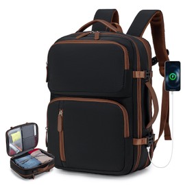 BAGZY 43x33x15cm Personal Item Bag Expandable 30L Travel Backpack 17x13x6 Inches Underseat Bag for Airlines Lightweight Carry on Luggage Water Resistant Flight Approved for College, Weekender Black