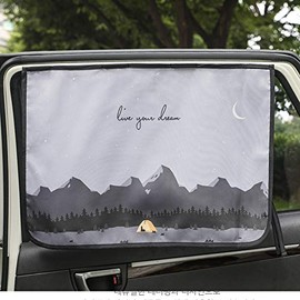 Magnetic Car Sun Shade Curtain for Side Window Baby Kids Children Sunshade Protector Protects from Sun Glare Heat Blocks UV Rays Glare Car Interior Sun Blocker Blind (Be-Camping Curtain)