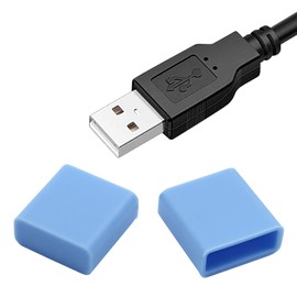 Jiozermi 10pcs Silicone USB Cap Port Cover, Anti Dust Cover, Anti Dust Cap - Protective Anti Dust Protector for USB Type A Male Ports (Blue)