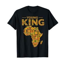 African Attire Kids Tee Black African King Boys Kente Cloth T-Shirt
