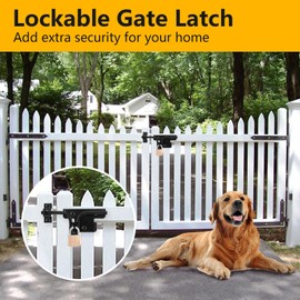 HOME MASTER HARDWARE Slide Bolt Gate Latch, Heavy Duty Sliding Bolt Door Lock with Padlock Hole for Wooden Fence/Shed Door/Yard Door/Barn Door/Interior and Outdoor Latch, Black