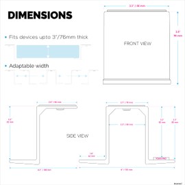 BRAINWAVZ Twin Under Desk Laptop & Device Holder Mount, Adhesive & Screw in, Devices Upto 3" Like Small Computers Laptops MacBook Surface Keyboard Routers Modems Cable Box Network Switch & More.
