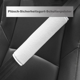 Pack of 2 Seat Belt Pads, Car Seat Belt Pads, Seat Belt Protector, Premium Seat Belt Protector, Children's Car Shoulder Protection, Backpacks and Handbags, White