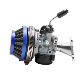 Vkinman Racing Carburetor Power Jet Carburetor with Air Filter 58MM for 2 Stroke Engine Motorized Bicycle ATV 49cc 50cc 60cc 80cc (Blue)