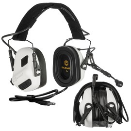 EARMOR M32 PLUS 2024 Version Tactical Headset Hunting & Shooting Earmuffs with Microphone, Sound Amplification, Nato TP120 Jacket, White