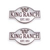 King Ranch Emblems for F150 F250 F350 Car Sticker Badge (Silver Red) Pack of 2