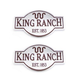 King Ranch Emblems for F150 F250 F350 Car Sticker Badge (Silver Red) Pack of 2