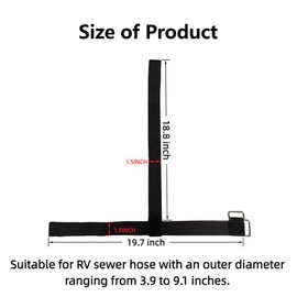 Toeloioh 2 Set RV-Sewer Hose Support with Adjustable Hook and Loop Buckle, Sewer Hose Fastening Device for Camper, Sewer Pipe Accessory/Bracket, Suitable for Outer Diameter 3.9-9.1 Inch