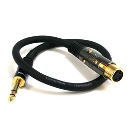 Monoprice 104767 0.45m XLR (3-pin) 6.35mm TRS Negro cable de audio - Cables de audio (XLR (3-pin), Hembra, 6.35mm TRS, Macho, 0.45 m, Negro)