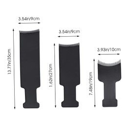 FRCOLOR 3pcs Hair Coloring Comb DIY Hairdressing Tint Brush Tool for Easy Application Protects Scalp Black Large Medium Small for Salon Home Use