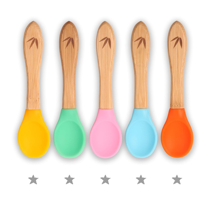 bambuskind Children's Spoons, Pack of 5, Children's Cutlery with Bamboo