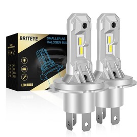 Briteye H4 LED Headlight, Compatible with Vehicle Inspection, Hi/lo Switching, LED H4, Halogen Size, Easy Installation, 6,500K, White, Equipped with High Light Effectiveness CSP Chip, Fanless, Noise