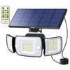 intelamp Solar Lights Outdoor, 3 Head Solar MotionSensor Lights for