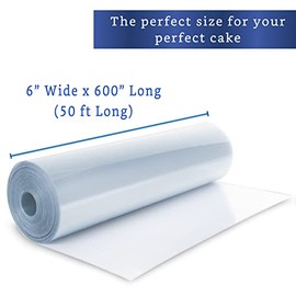 Rollo de acetato de 15.2 cm x 15.2 metros - Acetato para Repostería - Acetato Transparente Grueso - Acetato para Pastelería y Repostería - Acetato para Pasteles