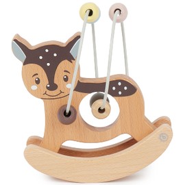 Bieco Motor Skills Bow Deer with Seesaw | Motor Skills Toy from 1 Year | Cute Labyrinth Game in Deer Design | Motor Skills Toy Baby in Soft Colours | Wooden Toy Baby Educational Toy
