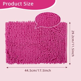 Locker Rug school girl rugs Carpet Chenille 100% Microfiber Locker Carpet with Non Skid Backing Locker Decorations (Rose Red, 11.5X17.5)