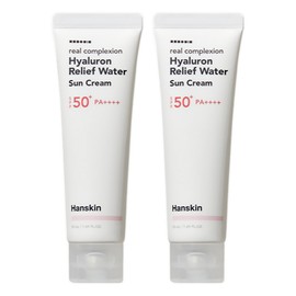 Hanskin Real Complexion Hyaluronic Relief Water Sun Cream SPF50+ PA++++, 50ml, 2 pieces / 한스킨 리얼컴플렉션 히알루론 릴리프 워터 선크림 SPF50+ PA++++, 50ml, 2개