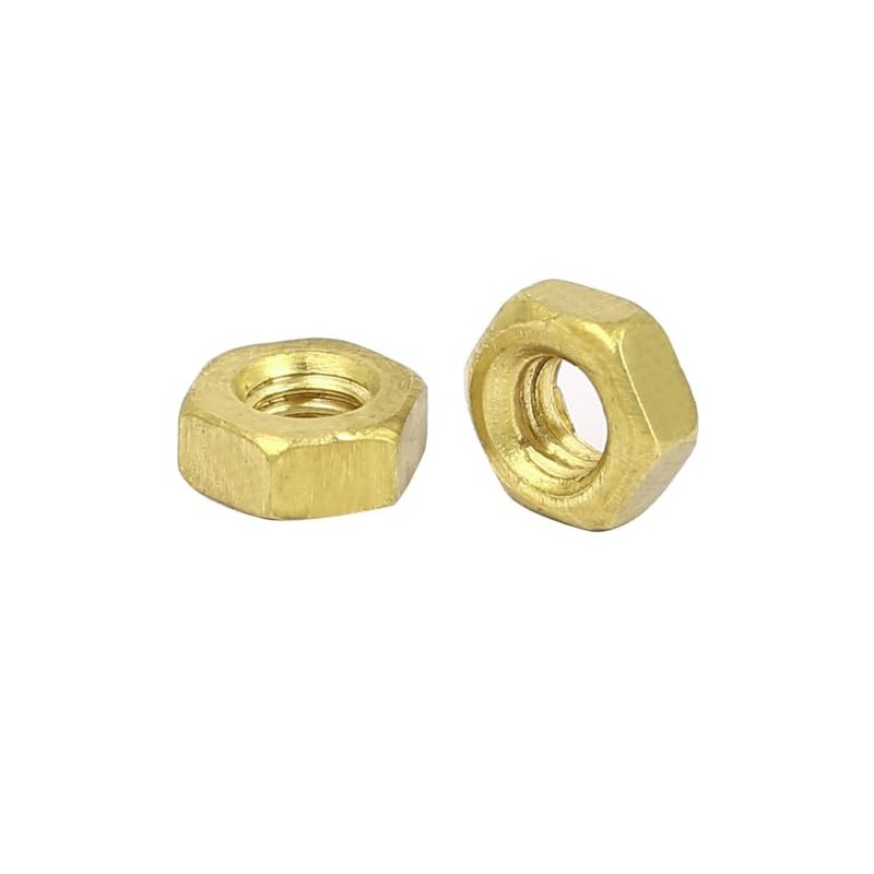 TA-VIGOR 10Pcs Hex Nuts, M4 Self Locking Nuts, Brass Machine