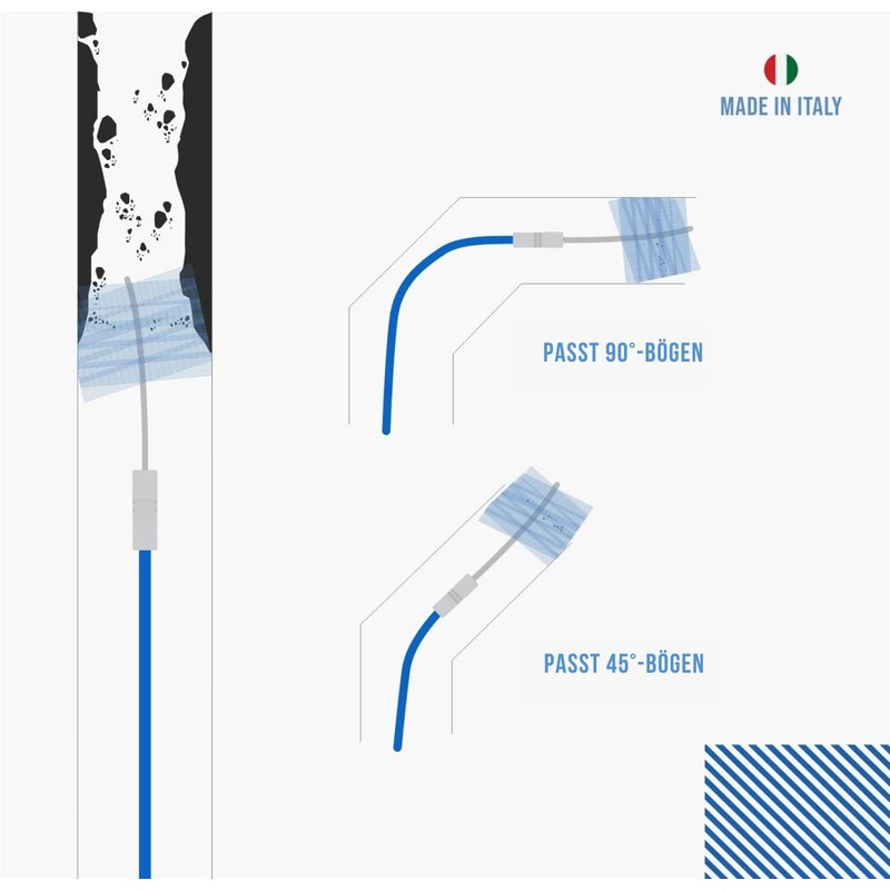 Pellet Stove Cleaning Set FLEX, 3 m Extension, Nylon Brush