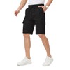 Ougelebo Men's Cargo Shorts Elastic Waist with Drawstring, black, XL