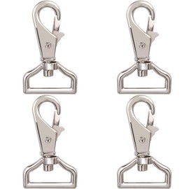 AYVANBER 4 Pcs Swivel Clasps Lanyard Snap Hook Lobster Claw Clasp Spring Loaded Clip Metal Zinc Alloy Key Ring for Strap Bag Sewing Handbag Purse Hardware Craft Cat Dog Collar Buckles Ring