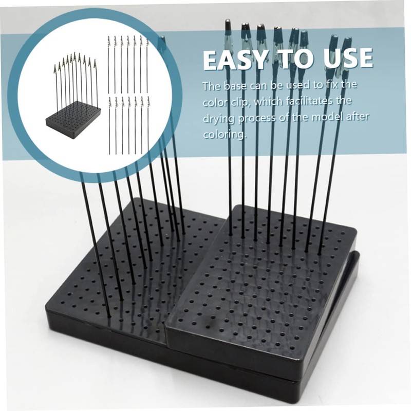 STOBOK Model Making Base Paint Booth Stand 25pcs Clip Base