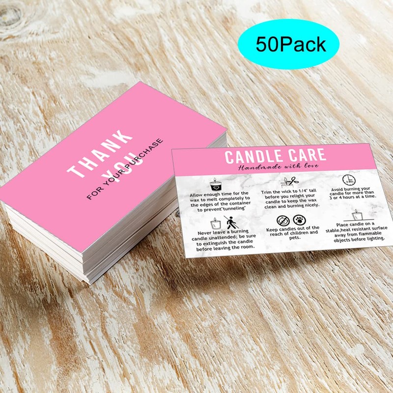 Handmade Candle Care Instruction Card, Card, for Makers Soy Bees